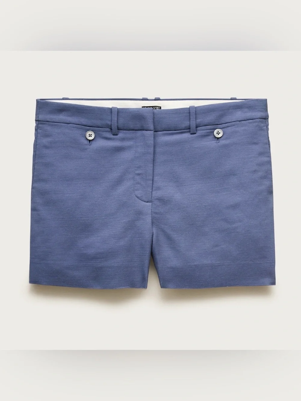 J.Crew 4” Linen Gramercy Shorts w/buttons,NWT,Classic Blue Tailored Short